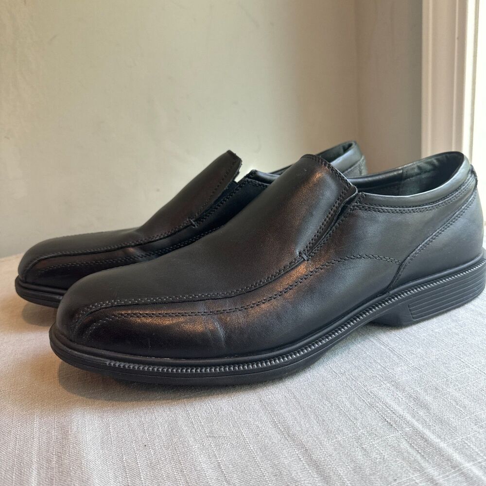 G.H. Bass Bass-Cam Black Leather Loafers Mens Size 12M Slip On Comfort